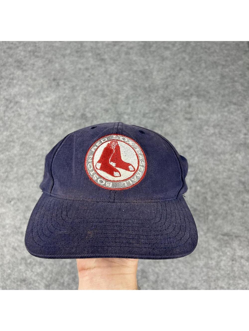 Vintage 90s American Needle MLB Boston Red Sox Baseball Hat Adjustable Cap+Pins